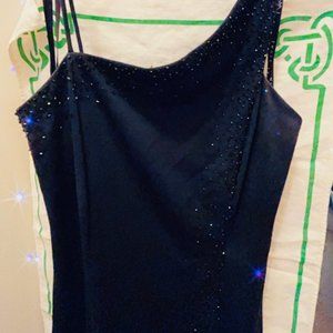 Niki Livas one shoulder black formal dress size 6